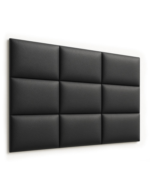 Upholstered Wall Panels Headboard PU Faux Leather Black