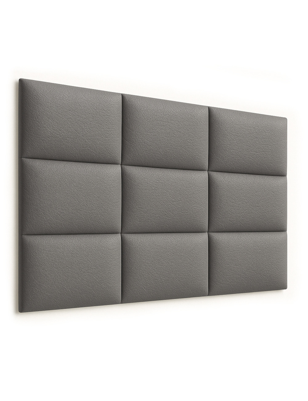 Upholstered Wall Panels Headboard PU Faux Leather Grey
