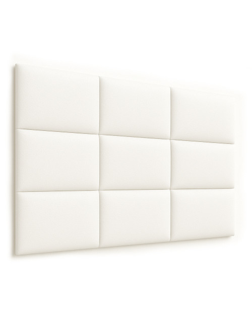 Upholstered Wall Panels Headboard PU Faux Leather White