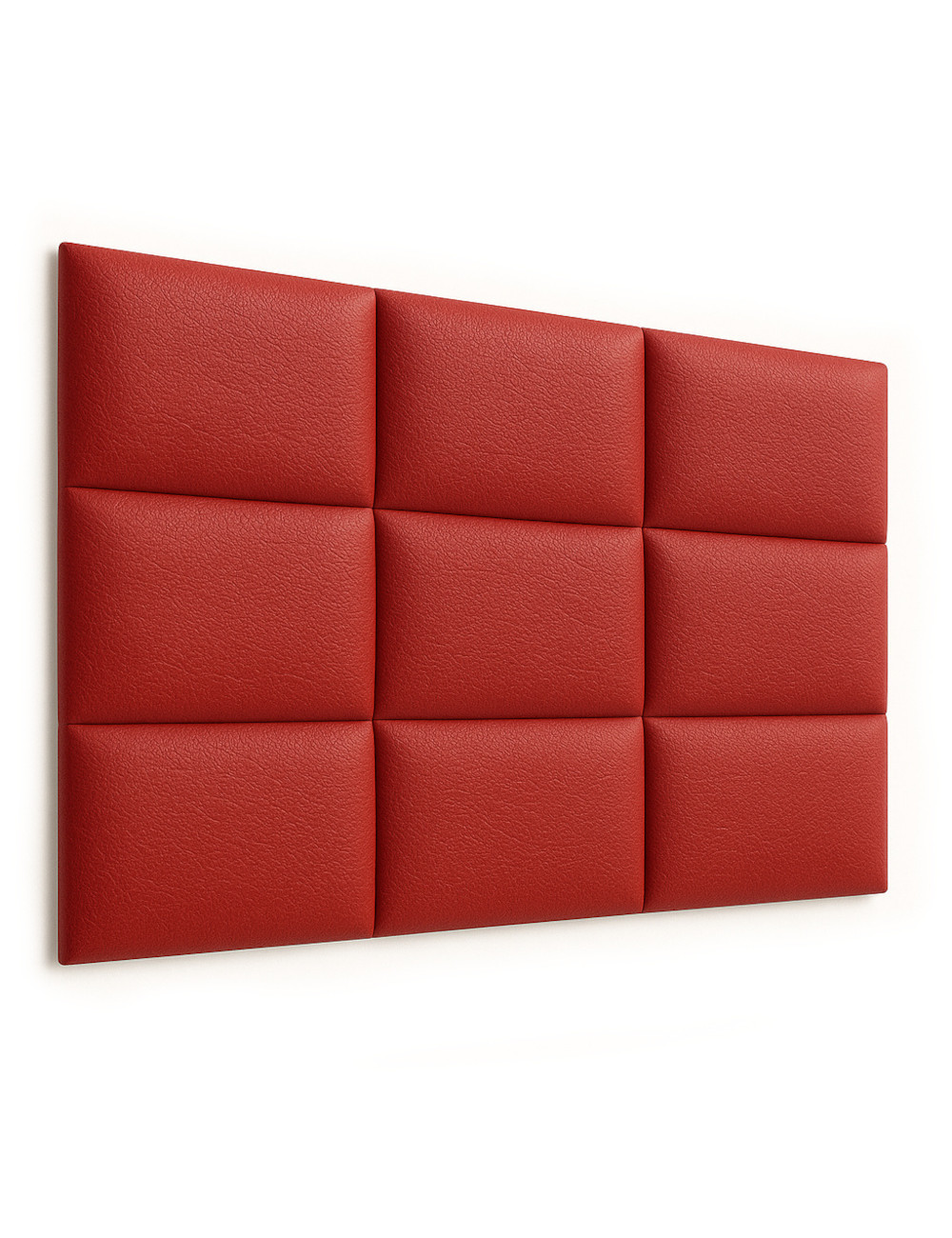 Upholstered Wall Panels Headboard PU Faux Leather Red