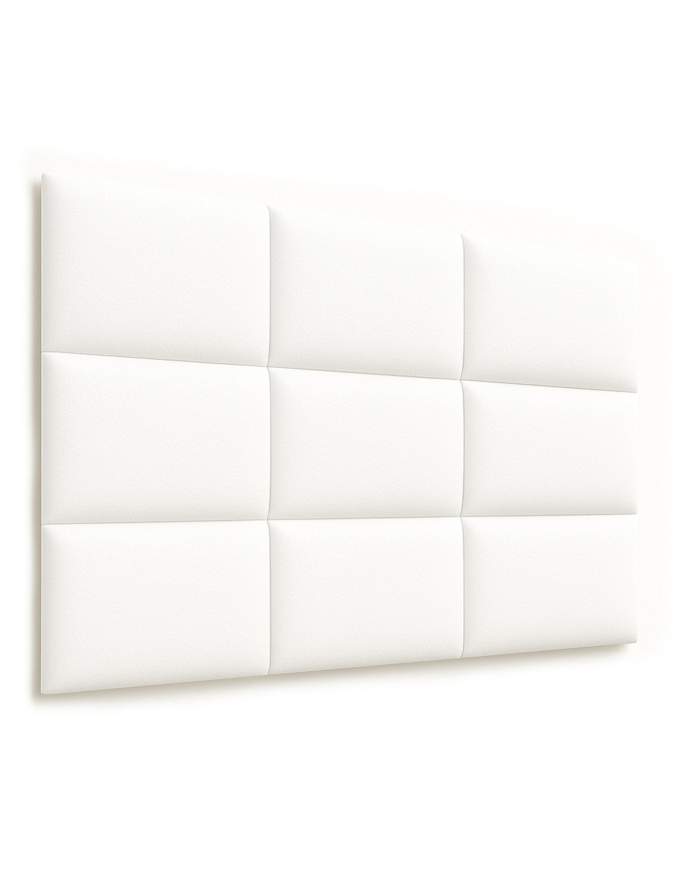 Upholstered Wall Panels Headboard Genuine Leather White