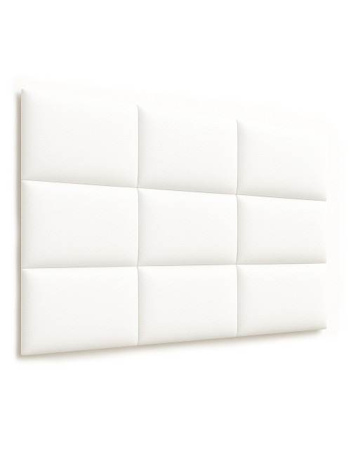 Upholstered Wall Panels Headboard Genuine Leather White