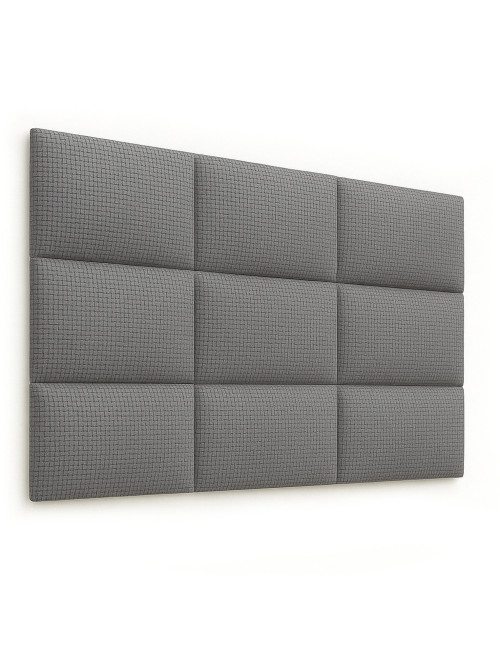 Upholstered Wall Panels Headboard Carbon Vinyl Silver