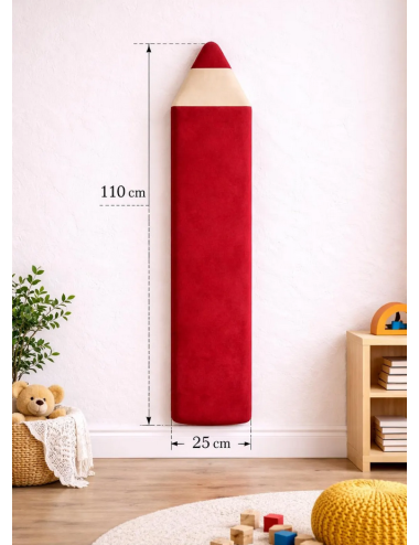 Velvet Crayon Pencil Wall Panels – Montessori Nursery Decor | Soft Kids Wall Panels | Playroom Wall Design 110cm