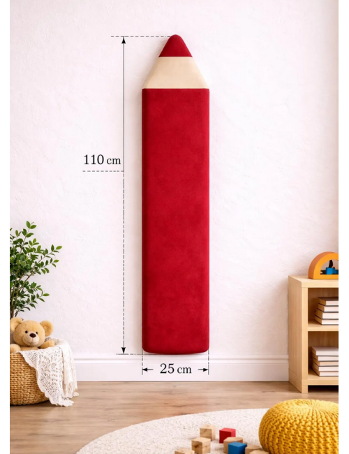Velvet Crayon Pencil Wall Panels – Montessori Nursery Decor | Soft Kids Wall Panels | Playroom Wall Design 110cm