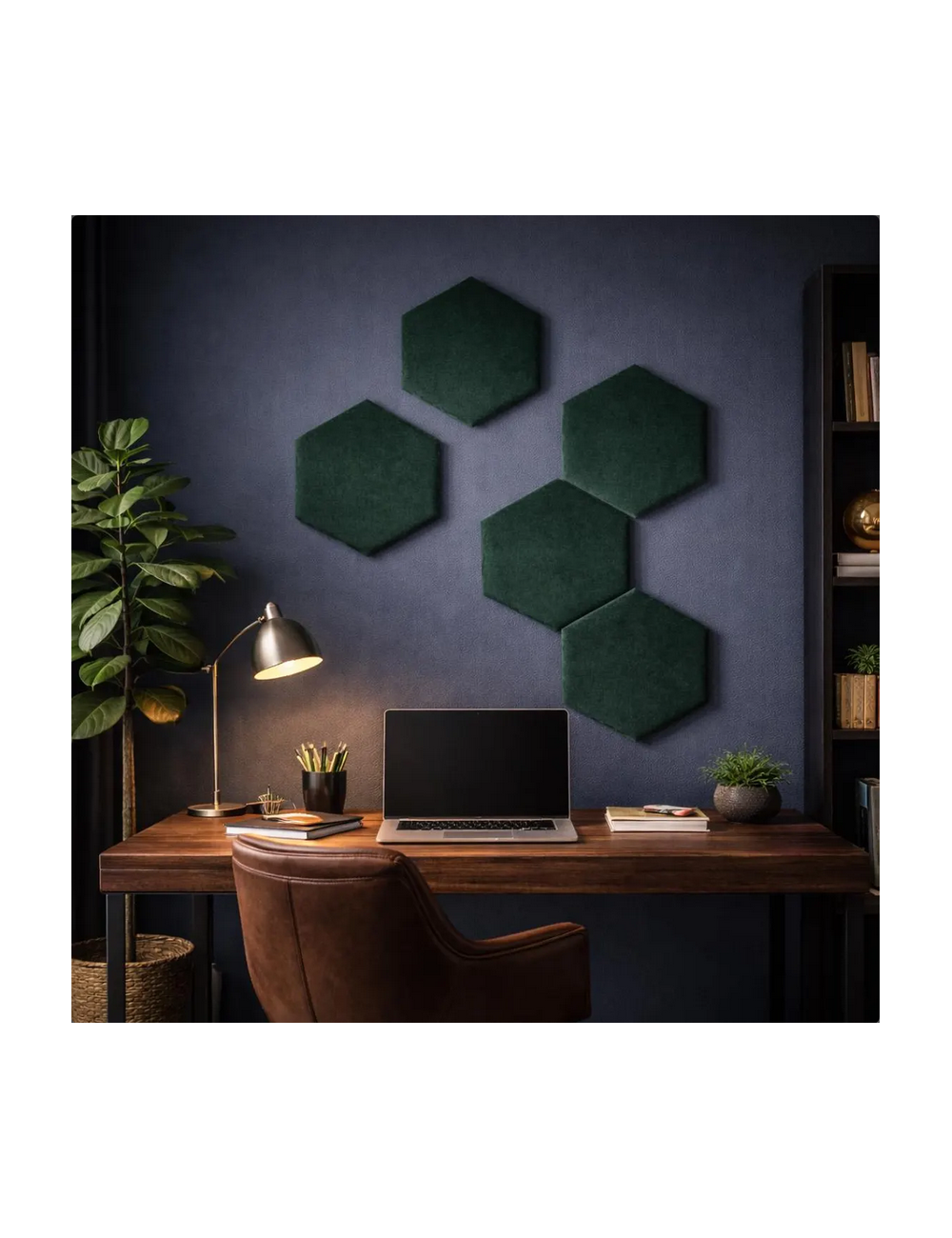 Velvet Hexagon Wall Panels – Montessori Nursery Decor | Upholstered Acoustic Wall Tiles for Kids Room