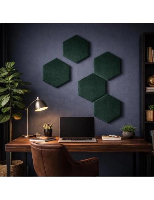 Velvet Hexagon Wall Panels – Montessori Nursery Decor | Upholstered Acoustic Wall Tiles for Kids Room