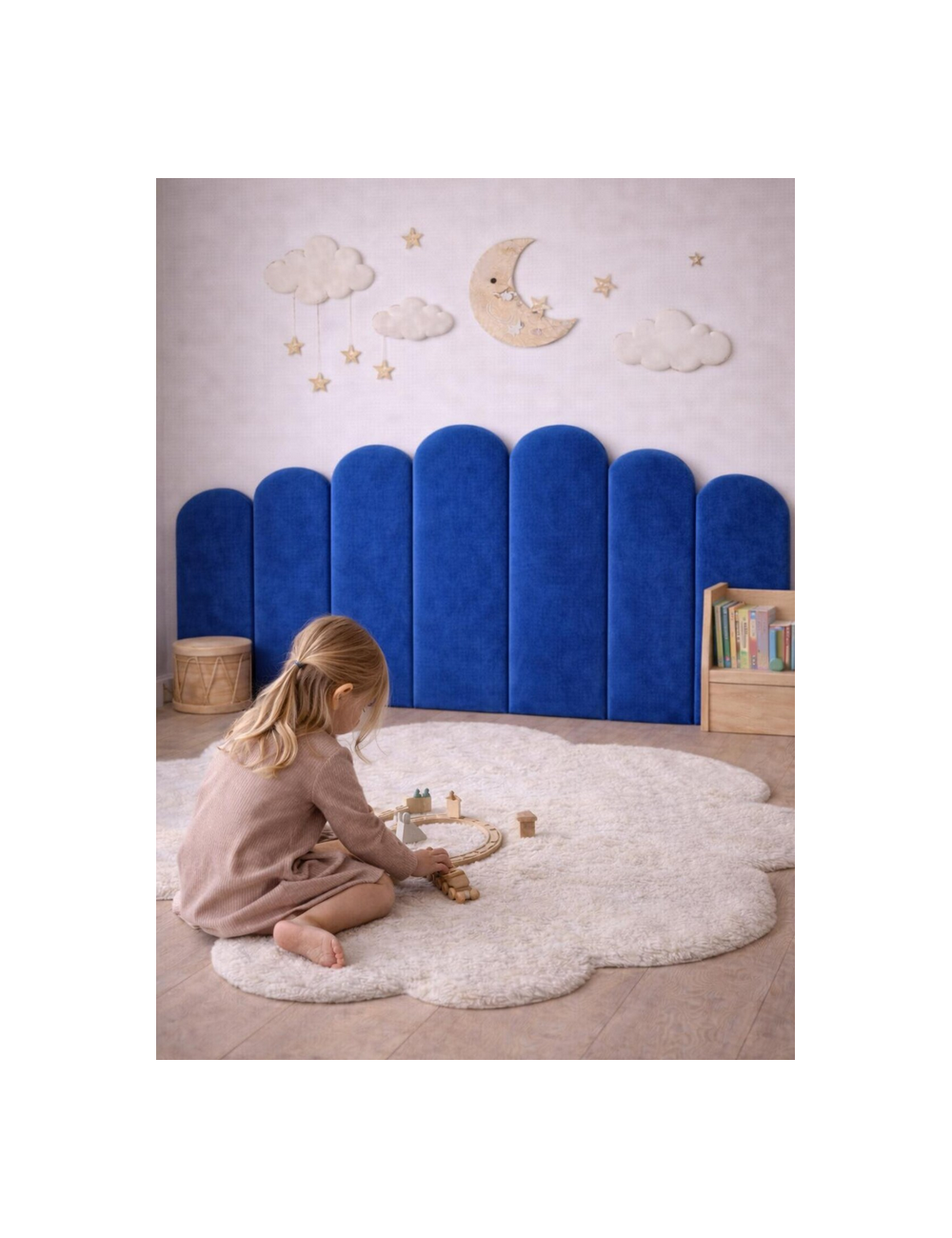 Kids Upholstered Fence Wall Panels | Nursery Headboard Panels | Velvet Wall Panels | Montessori Bed Headboard |