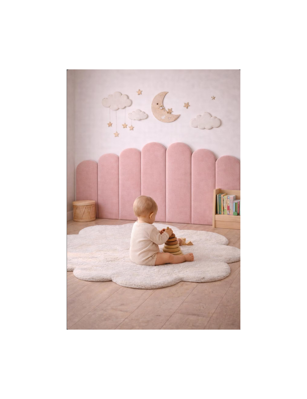 Kids Upholstered Fence Wall Panels | Nursery Headboard Panels | Velvet Wall Panels | Montessori Bed Headboard |