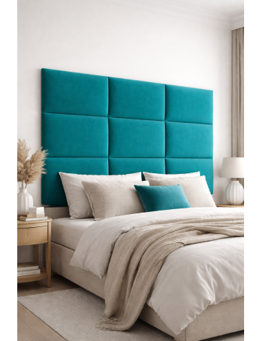Upholstered Wall Panels Headboard Plush Velvet Velour Turquoise
