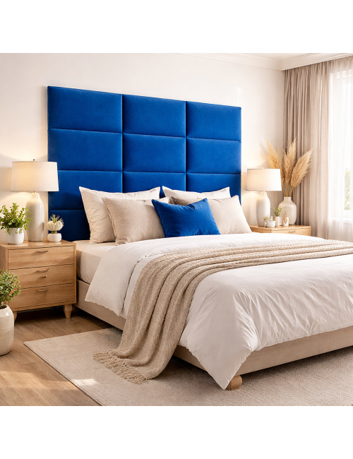 Upholstered Wall Panels Headboard Plush Velvet Velour Royal Blue