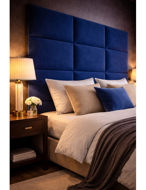 Upholstered Wall Panels Headboard Plush Velvet Velour Royal Blue