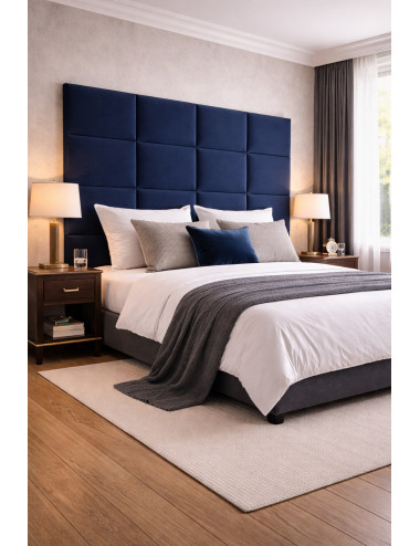 Upholstered Wall Panels Headboard Plush Velvet Velour Navy Blue