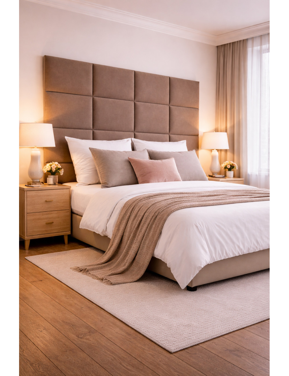 Upholstered Wall Panels Headboard Plush Velvet Velour Mole