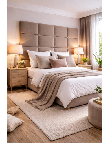 Upholstered Wall Panels Headboard Plush Velvet Velour Mink