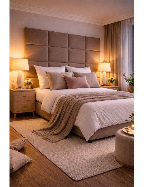 Upholstered Wall Panels Headboard Plush Velvet Velour Mink