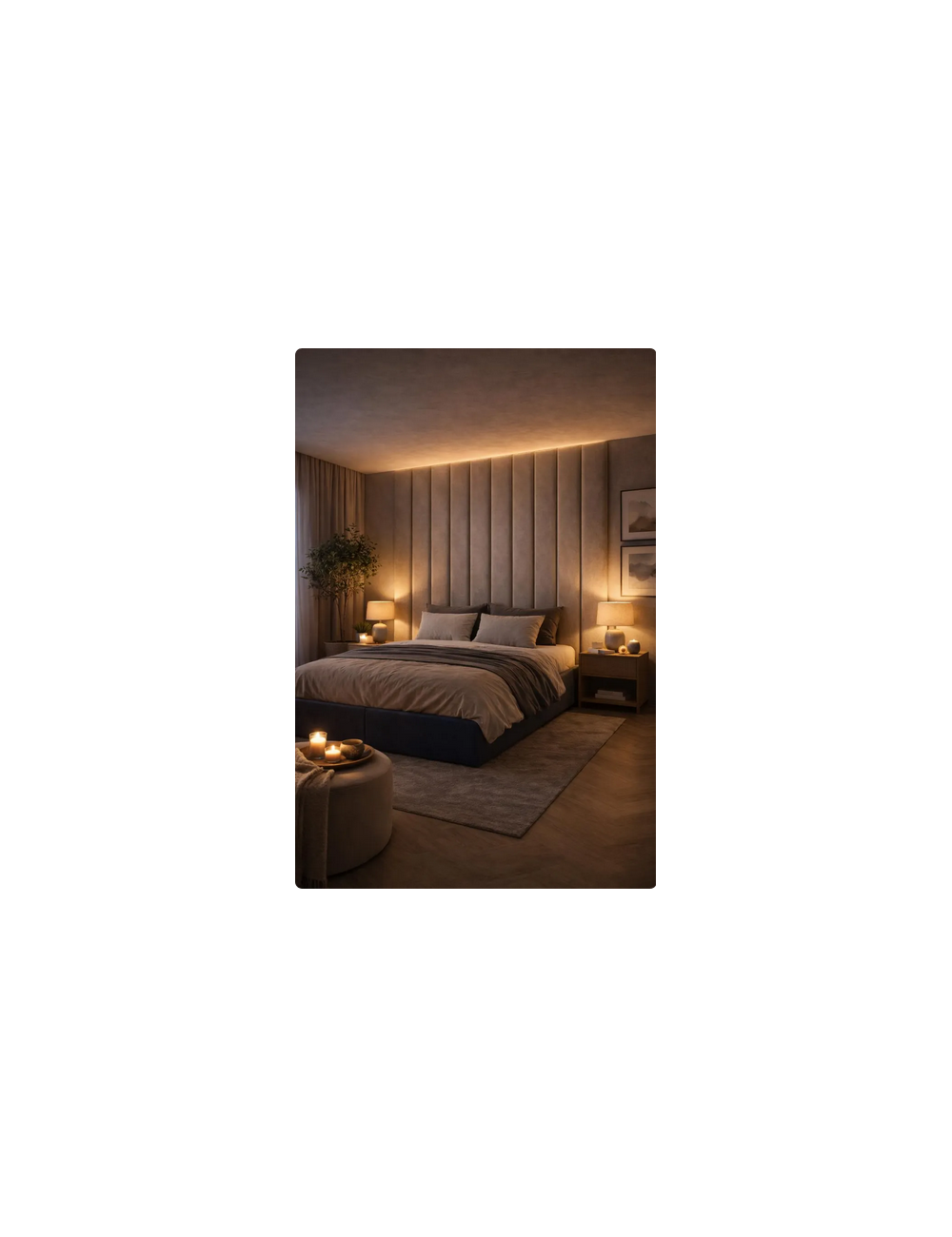 Luxury Soft Velvet Upholstered Vertical Wall Panels for Modern Bed Headboard, Custom Sizes