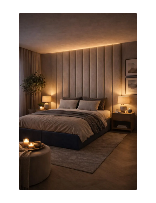 Luxury Soft Velvet Upholstered Vertical Wall Panels for Modern Bed Headboard, Custom Sizes