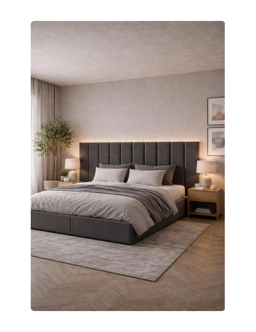 Luxury Soft Velvet Upholstered Vertical Wall Panels for Modern Bed Headboard, Custom Sizes