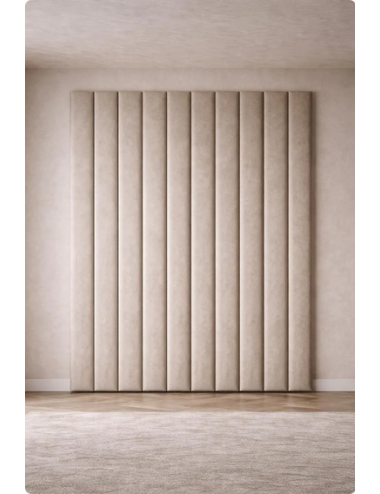 Luxury Soft Velvet Upholstered Vertical Wall Panels for Modern Bed Headboard, Custom Sizes