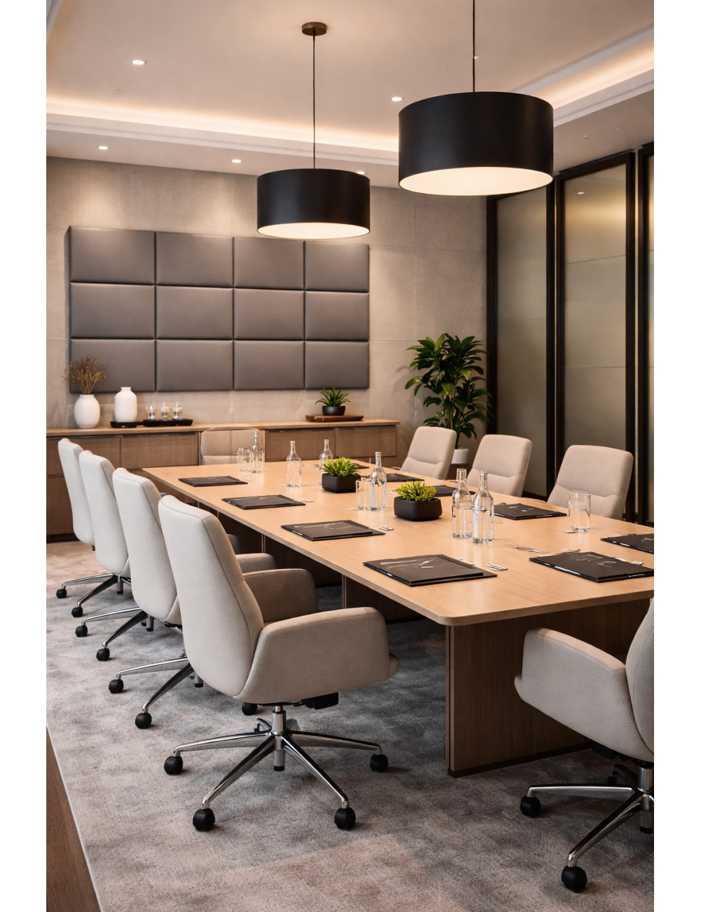 Upholstered Wall Panels Headboard Genuine Leather Grey