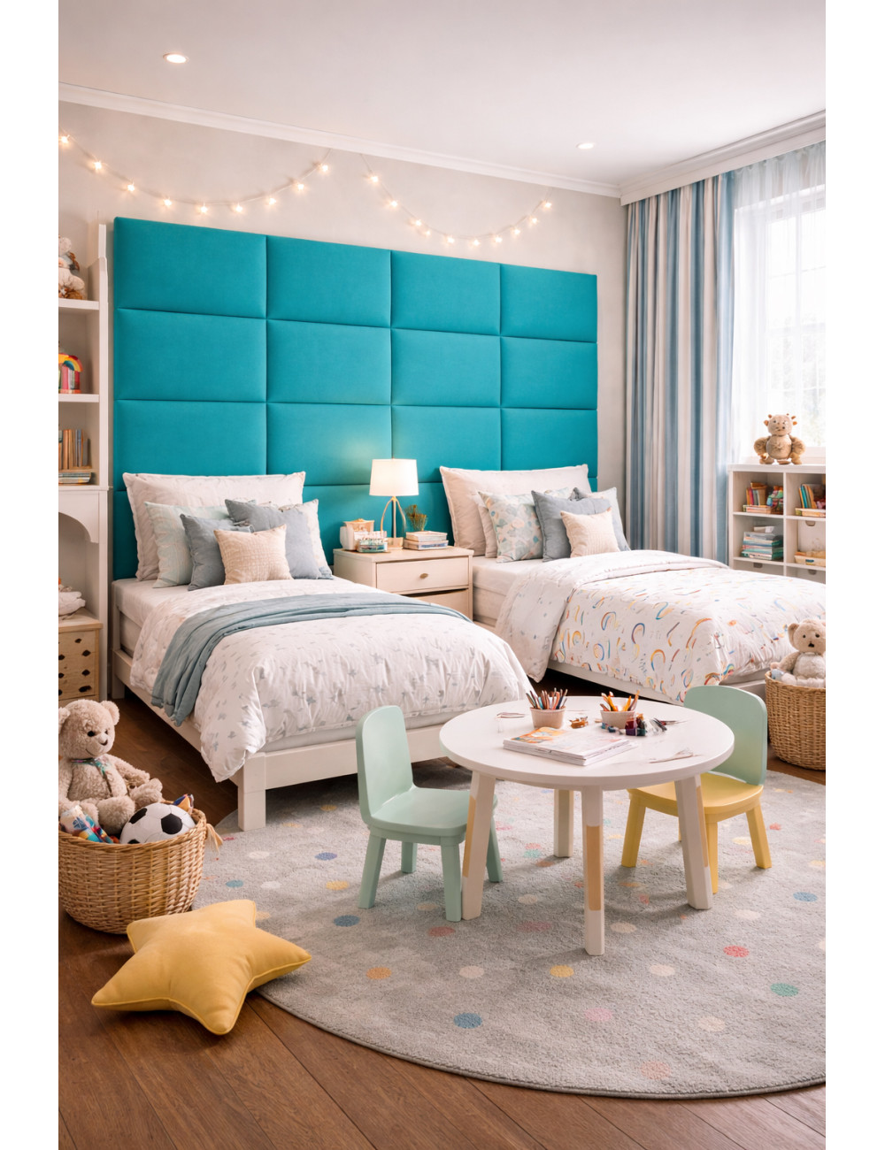 Upholstered Wall Panels Headboard Plush Velvet Velour Turquoise