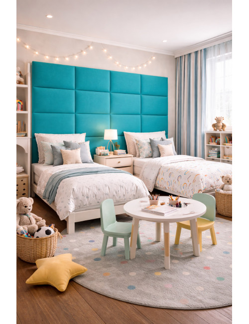 Upholstered Wall Panels Headboard Plush Velvet Velour Turquoise