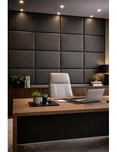 Upholstered Wall Panels Headboard Carbon Vinyl Black