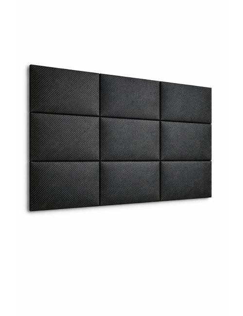 Upholstered Wall Panels Headboard Carbon Vinyl Black