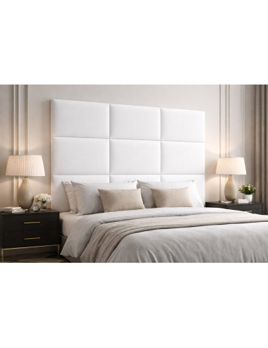 Upholstered Wall Panels Headboard Plush Velvet Velour White