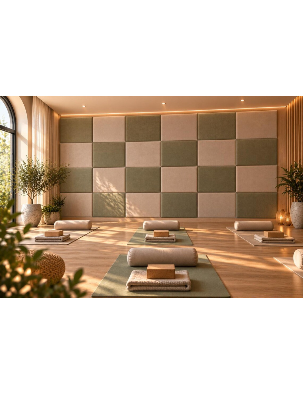 Luxury Velvet Wall Panels for Yoga & Pilates Studios | Bespoke Wellness Feature Wall