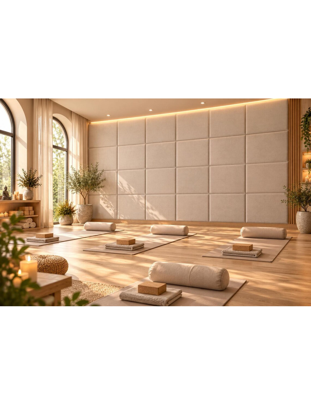 Luxury Velvet Wall Panels for Yoga & Pilates Studios | Bespoke Wellness Feature Wall
