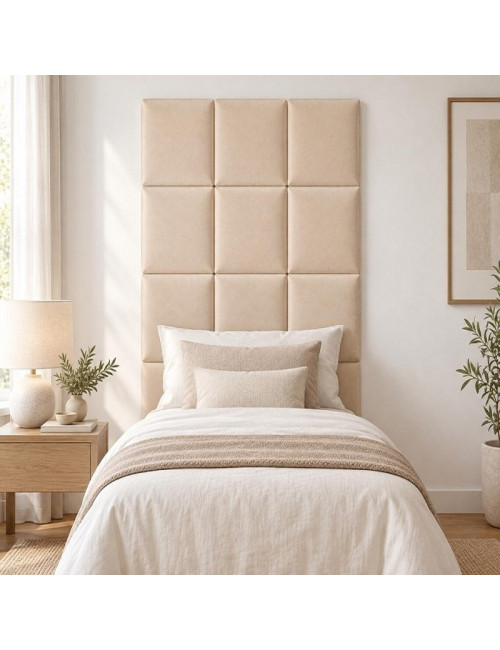 Kensington Cream Velvet Upholstered Headboard Wall Panels