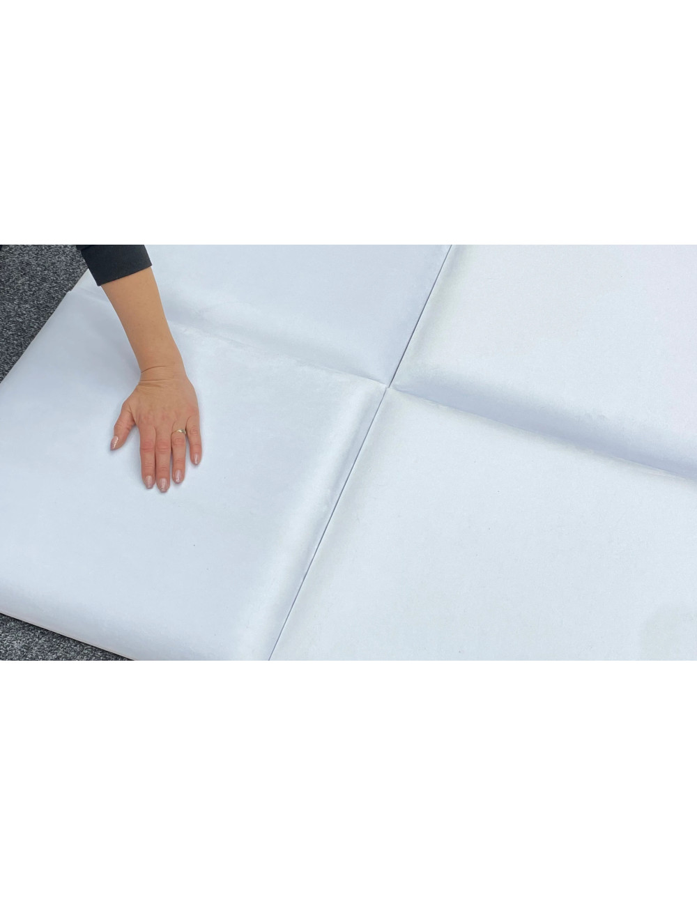 Upholstered Wall Panels Headboard Plush Velvet Velour White