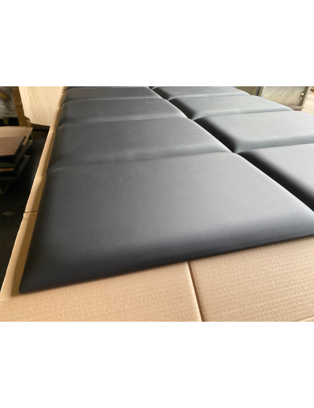 Upholstered Wall Panels Headboard PU Faux Leather Black