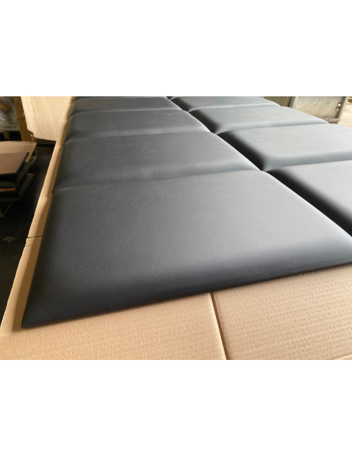 Upholstered Wall Panels Headboard PU Faux Leather Black